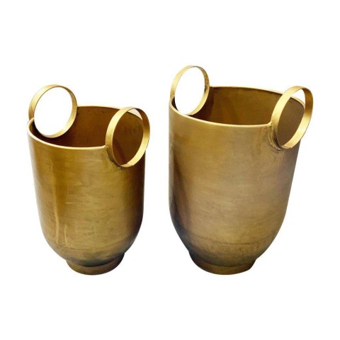 SET 2 VASI METALLO ORO D23XH39